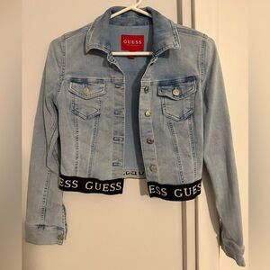 GUESS Light Blue Cropped Denim Jacket